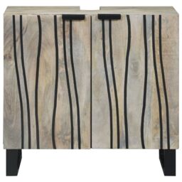 Berkfield Home Sink cabinet with Shelf with Storage with Door Brown, Black 62 x 33 x 58 cm in Brown - thumbnail 3