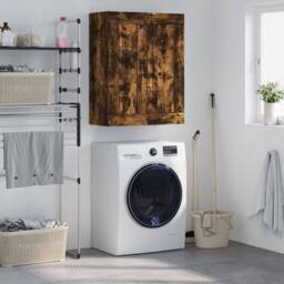 Berkfield Home Wall Mounted Cabinet Smoked Oak 69.5x34x90 cm Engineered Wood in Brown - thumbnail 2