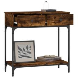 Berkfield Home Decorative Console Table Smoked Oak 75x34.5x75 cm Engineered Wood in Brown - thumbnail 1