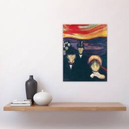 "Artery8 Anxiety Figures Oil Painting Munch Vintage Wall Art Print Poster - Size: W24"" x H32""" - thumbnail 4