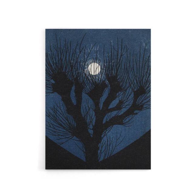 "Artery8 Full Moon Light Tree Silhouette Canvas Wall Art Print de Graag in Blue - Size: W18"" x H24""" - image 1