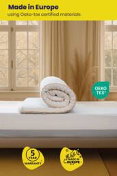 Brightr Sleep Brightr Aurora Deluxe 2 in 1 Memory Foam mattress topper Medium Firm in White - Size: EU Single - thumbnail 5