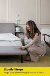 Brightr Sleep Brightr Aurora Deluxe 2 in 1 Memory Foam mattress topper Medium Firm in White - Size: EU Single - thumbnail 4
