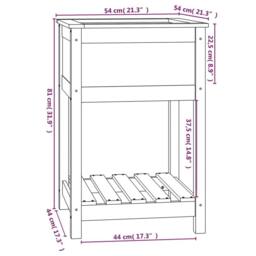 Berkfield Home Planter with Shelf Black 54x54x81 cm Solid Wood Pine - Size: 54 x 54 x 81 cm - thumbnail 8