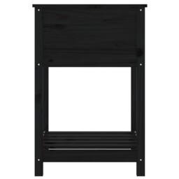 Berkfield Home Planter with Shelf Black 54x54x81 cm Solid Wood Pine - Size: 54 x 54 x 81 cm - thumbnail 6