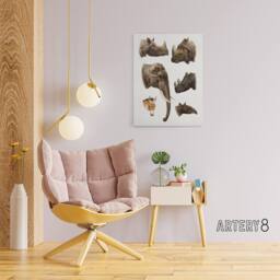 "Artery8 Animals Vintage Illustration Lydekker Canvas Wall Art Print in White - Size: W18"" x H24""" - thumbnail 3