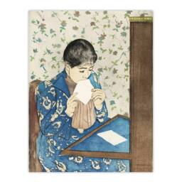 "Artery8 Letter Woman Sealing Envelope Cassatt Vintage Wall Art Print Poster - Size: W12"" x H16""" - thumbnail 1