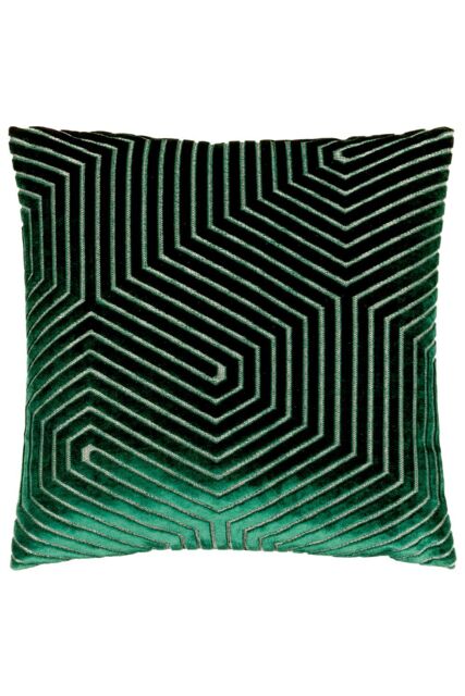 Paoletti Evoke Cut Velvet Cushion in Emerald - Size: 45 cm x 45 cm - image 1