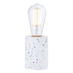 Happy Homewares Modern Mosaic Concrete Table Lamp for Vintage Industrial Style Light Bulbs in White - thumbnail 2
