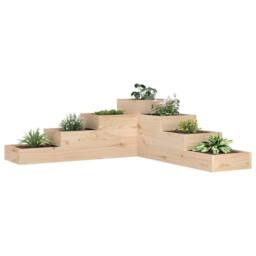 Berkfield Home Beautiful Garden Planter 4-Tier 106x104.5x36 cm Solid Wood Pine in Natural - thumbnail 2