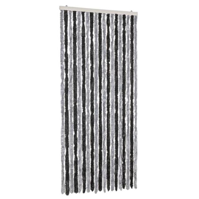 Berkfield Home Fly Curtain Grey & Black 56x200 cm Chenille - image 1