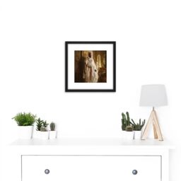 Artery8 Charlemont The Moorish Chief 8X8 Inch Square Wooden Framed Wall Art Print Picture with Mount in Black - thumbnail 2