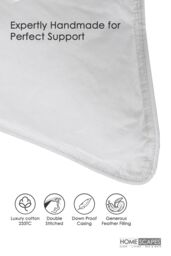 Homescapes Duck Feather Pillow Pack x 4 Luxurious, Ethically Sourced Comfort in White - thumbnail 4