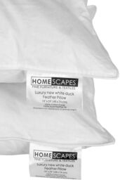 Homescapes Duck Feather Pillow Pack x 4 Luxurious, Ethically Sourced Comfort in White - thumbnail 7