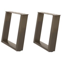 Berkfield Home Coffee Table Legs U-Shaped 2 pcs Natural Steel 50x(42-43) cm Steel in Brown - thumbnail 2