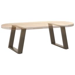 Berkfield Home Coffee Table Legs U-Shaped 2 pcs Natural Steel 50x(42-43) cm Steel in Brown - thumbnail 8