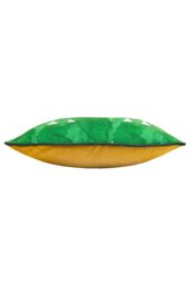 Furn Hide & Seek Santa Printed Piped Velvet Reverse Cushion in Green - Size: 43 cm x 43 cm - thumbnail 3