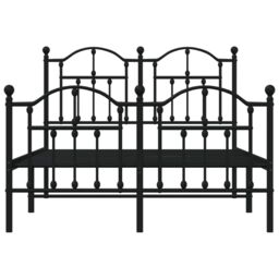 Berkfield Home Metal Bed Frame with Headboard & Footboard Black 120x200 cm - Size: Small Double - thumbnail 5