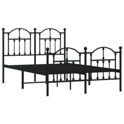 Berkfield Home Metal Bed Frame with Headboard & Footboard Black 120x200 cm - Size: Small Double - thumbnail 4