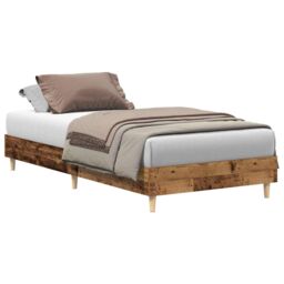 Berkfield Home Bed Frame No Mattress Old Wood 90x190 cm Single Engineered Wood in Brown - thumbnail 2