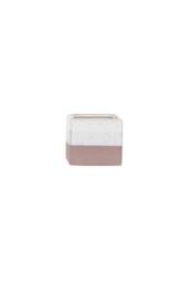 KDMD Hortus Pink & White Bordeaux Stoneware Cube 9.5cm H x 10.5cm W 2 - Size: 9.5 cm H x 10.5 cm W - thumbnail 6