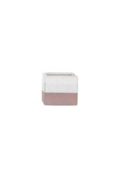 KDMD Hortus Pink & White Bordeaux Stoneware Cube 9.5cm H x 10.5cm W 2 - Size: 9.5 cm H x 10.5 cm W - thumbnail 7