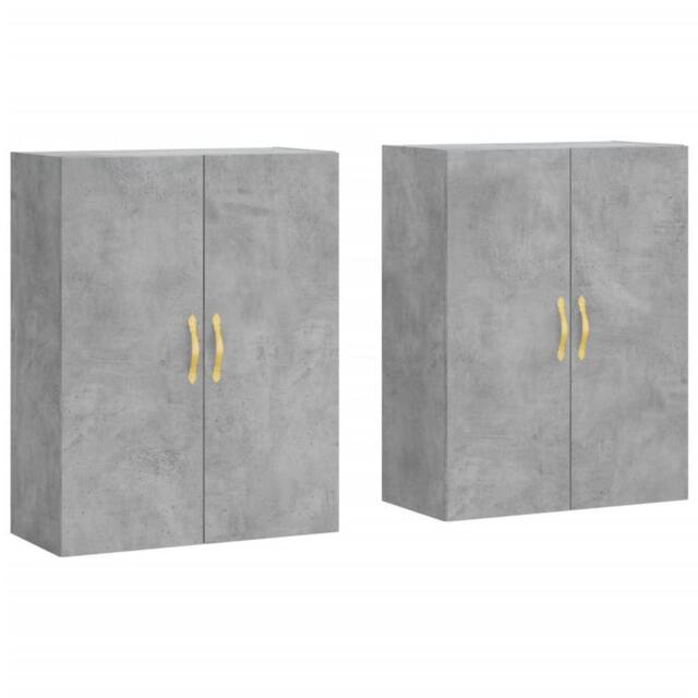 Berkfield Home Wall Mounted Cabinets 2 pcs Concrete Grey 69.5x34x90 cm - image 1