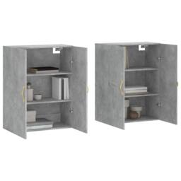 Berkfield Home Wall Mounted Cabinets 2 pcs Concrete Grey 69.5x34x90 cm - thumbnail 3