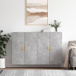 Berkfield Home Wall Mounted Cabinets 2 pcs Concrete Grey 69.5x34x90 cm - thumbnail 2