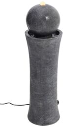 H&O Direct Outdoor Modern Cylindrical Water Polo Fountain with Warm Light in Natural - thumbnail 3