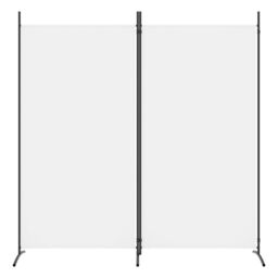 Berkfield Home 2-Panel Room Divider White 175x180 cm Fabric - thumbnail 3