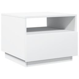 Berkfield Home Coffee Table with LED Lights White 50x49x40 cm - Size: 50 x 49 x 40 cm - thumbnail 3