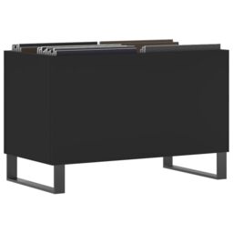 Berkfield Home Record Cabinet Black 74.5x38x48 cm Engineered Wood - thumbnail 3