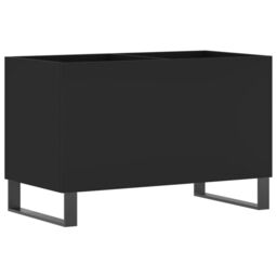 Berkfield Home Record Cabinet Black 74.5x38x48 cm Engineered Wood - thumbnail 2