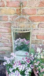 Inspirational Gifting Lovely Broughton Birdcage Mirror Display Shelf 70cm tall in Green - thumbnail 4
