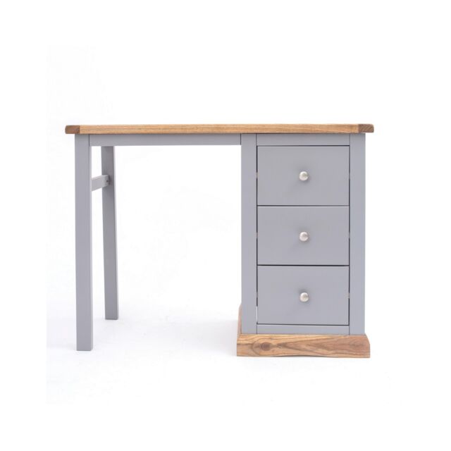Cabinet Bits Biccari 3 Drawer Desk - Dressing Table Chrome Knob in Grey - image 1