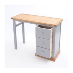 Cabinet Bits Biccari 3 Drawer Desk - Dressing Table Chrome Knob in Grey - thumbnail 4