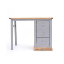 Cabinet Bits Biccari 3 Drawer Desk - Dressing Table Chrome Knob in Grey