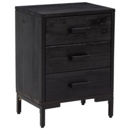 Berkfield Home Bedside Cabinets 2 pcs Black 40x30x55 cm Solid Wood Pine - Size: 40 x 30 x 55 cm - thumbnail 3