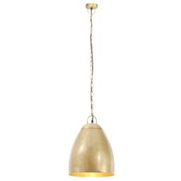 Berkfield Home Industrial Hanging Lamp 25 W Brass Round 32 cm E27 in Gold - thumbnail 4