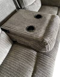 LUXURY LIFE Lusso Jumbo Cord Recliner Sofa Set in Grey - thumbnail 6
