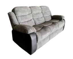 LUXURY LIFE Lusso Jumbo Cord Recliner Sofa Set in Grey - thumbnail 4