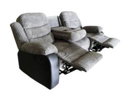 LUXURY LIFE Lusso Jumbo Cord Recliner Sofa Set in Grey - thumbnail 5
