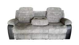 LUXURY LIFE Lusso Jumbo Cord Recliner Sofa Set in Grey - thumbnail 3
