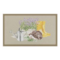 Artsy Mats Hedgehog Lavender Doormat in Cream - Size: 60 cm x 90 cm - thumbnail 3