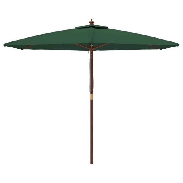 Berkfield Home Durable Garden Parasol with Wooden Pole Green 299x240 cm - image 1