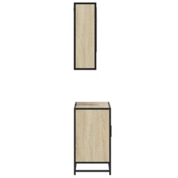 Berkfield Home 2 Piece Bathroom Furniture Set Sonoma Oak Engineered Wood in Brown - thumbnail 6