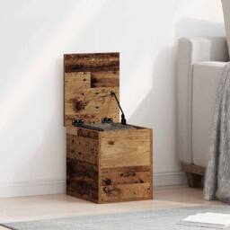 Berkfield Home Storage Box with Lid Old Wood 30x35x35 cm Engineered Wood in Brown - Size: 30 x 35 x 35 cm - thumbnail 2