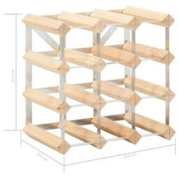 Berkfield Home Wine Rack for 12 Bottles Solid Pinewood in Beige - thumbnail 5