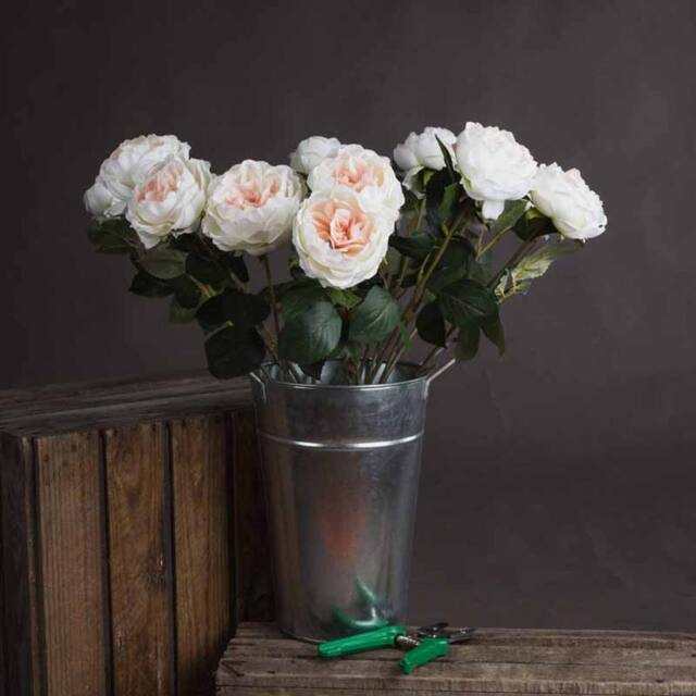 Lemon Pavilion Furniture and Decor Blush Garden Rose Artificial Flower - L9 x W9 x H64 cm - Pink